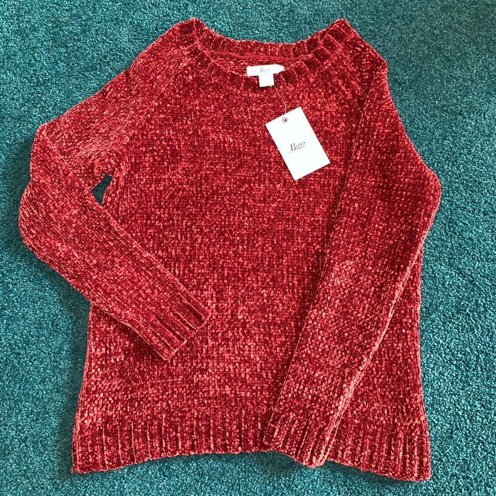 Chenille knit sweater